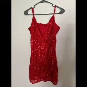Sparkly red cocktail dress